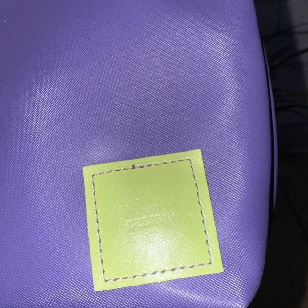 Jon Hart Design Grande Make Up Bag Zippered Pouch Cosmetic Toiletry Purple Green